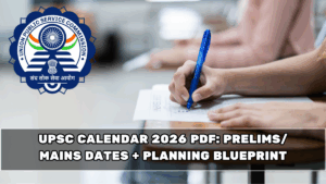 UPSC Calendar 2026 PDF: Prelims/Mains Dates + Planning Blueprint