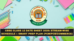 CBSE Class 12 Date Sheet 2026: Stream-Wise Schedule + Smart Prep Plan (PCM/PCB/Commerce)